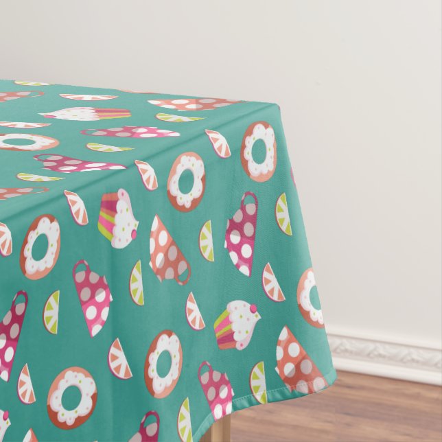 Nappe Polka Dot Cups Cakes Donuts Lemons Grappes (In Situ)