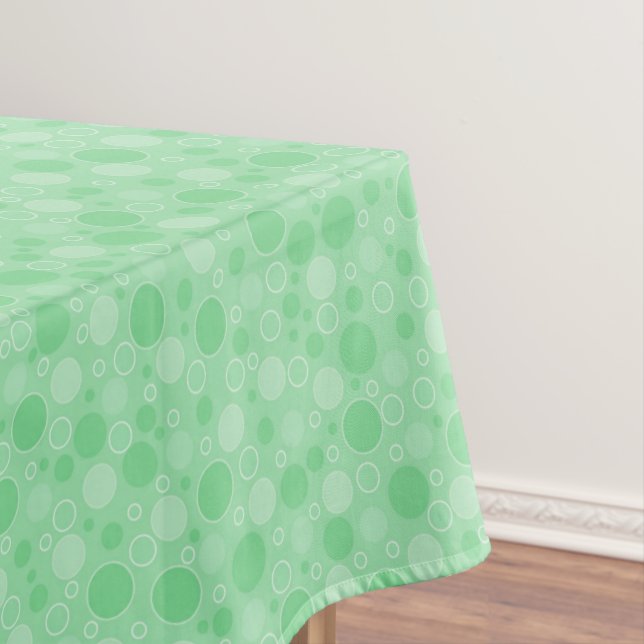 Nappe Polka point vert tons rétro années 60 (In Situ)