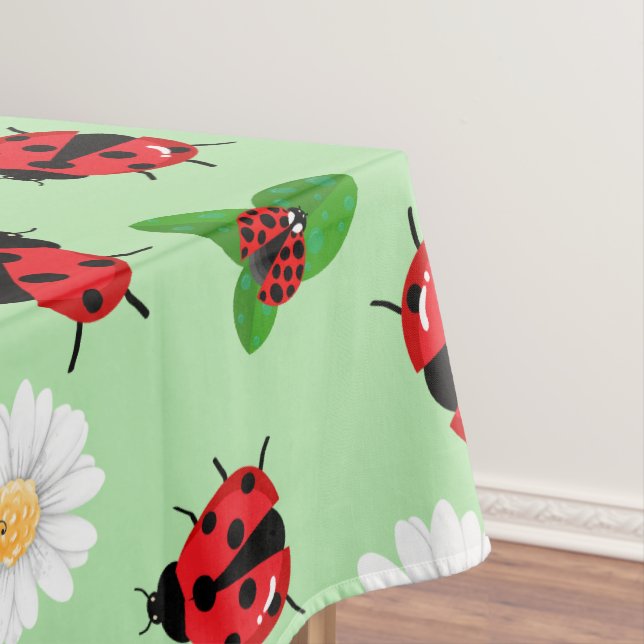Nappe Polka rouge mignon point Ladybug Fleur de margueri (In Situ)