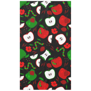 Nappe pommes rouges pourries vers verts noirs floral
