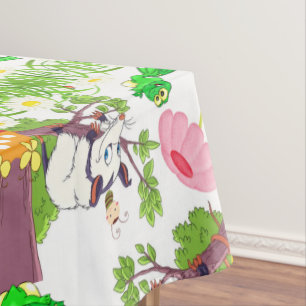Nappe Possum Blanc Poussins Grenouille Floral