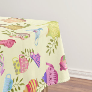 Nappe Pots de thé et tasses Jaune