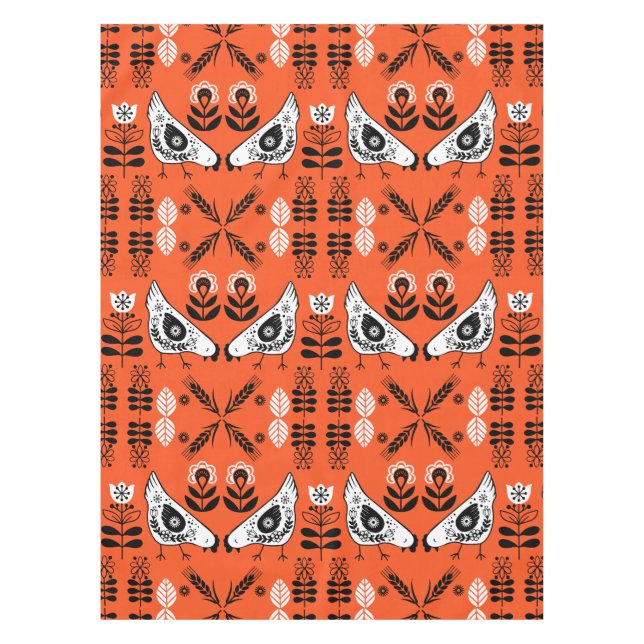 Nappe Poulet Hen Folk Art (Devant)