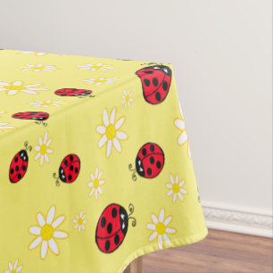 Nappe poupée mignonne et marguerite motif jaune