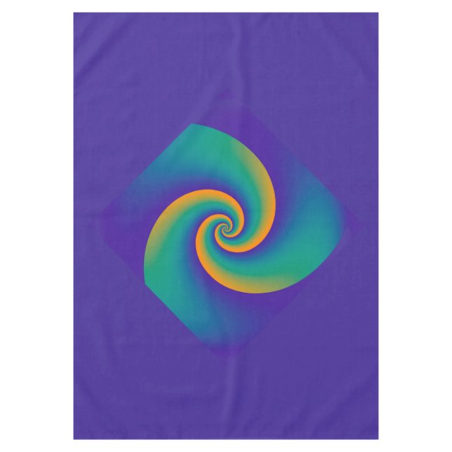Nappe Power Spirals Fractal - orange bleu + vos idées (Devant)
