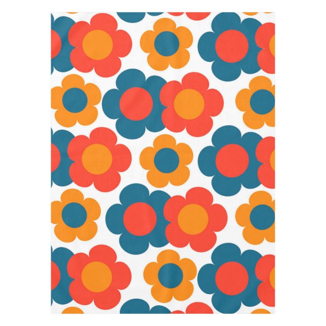 Nappe Preppy Blue Orange Hippie Motif (Devant)