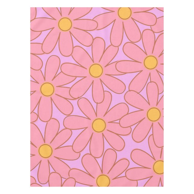 Nappe Preppy rose violet Floral simple Motif de fleurs (Devant)