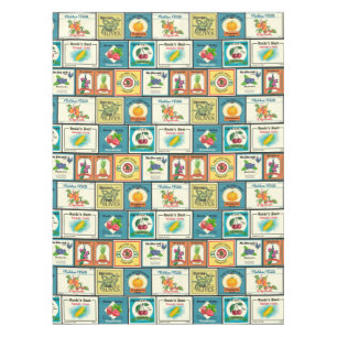Nappe Produits vintages en conserve-étiquettes de fruits