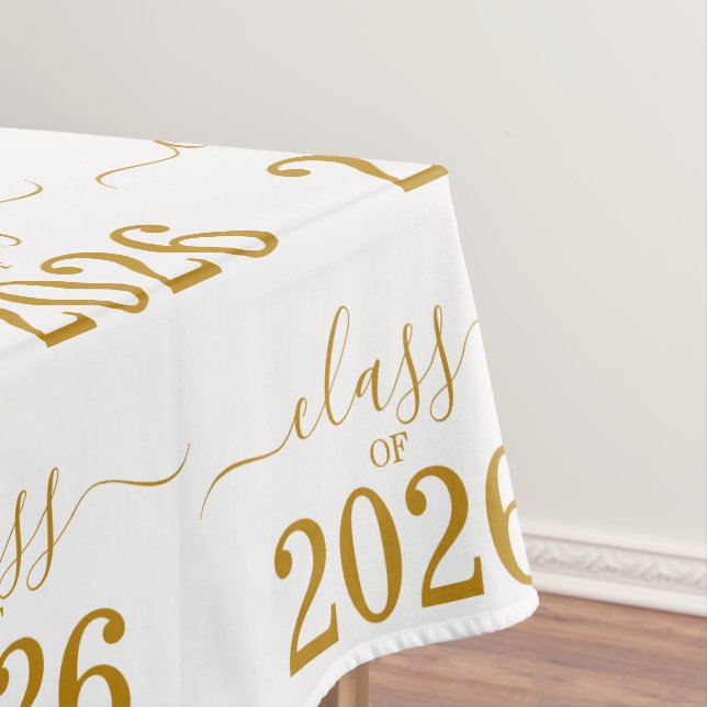 Nappe Promotion 2026 écriture élégante en or (In Situ)