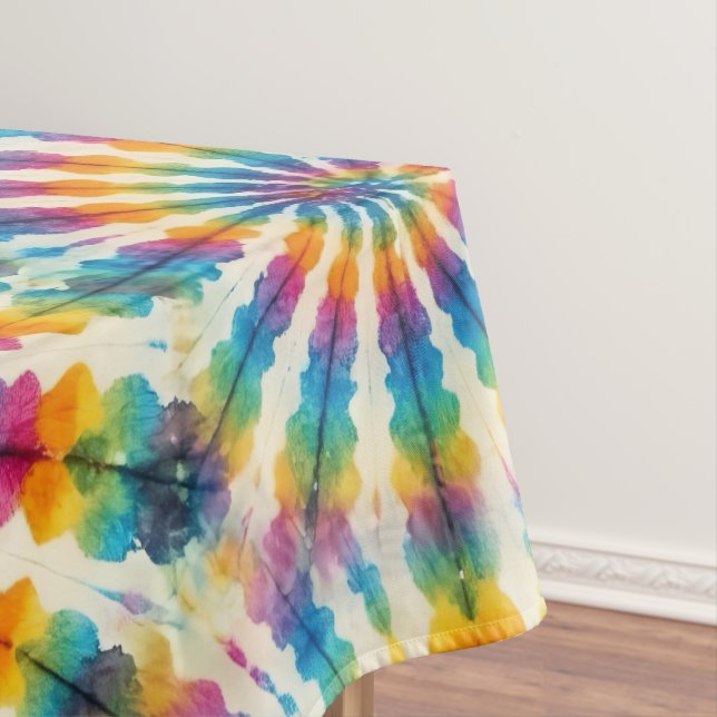 Nappe Psychedelique Tie Dye | Nappe Rétro Groovy (In Situ)