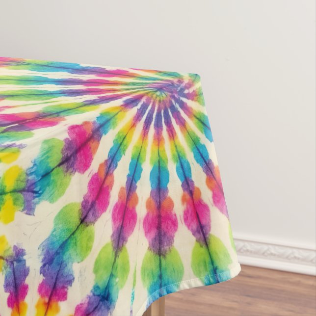 Nappe Psychedelique Tie Dye | Nappe Rétro Groovy (In Situ)