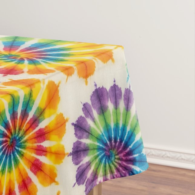 Nappe Psychedelique Tie Dye | Nappe Rétro Groovy (In Situ)