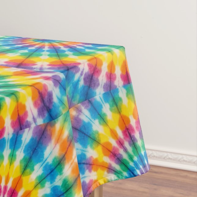 Nappe Psychedelique Tie Dye | Nappe Rétro Groovy (In Situ)