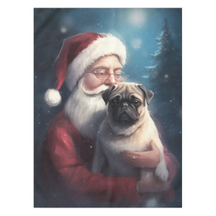 Nappe Pug avec le Père Noël Noël Festif