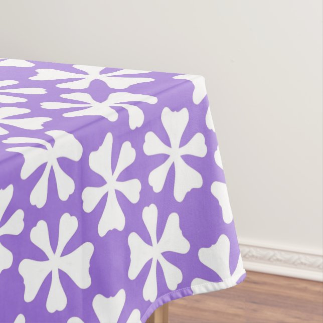 Nappe Purple and White Modern Geometric Floral Pattern (In Situ)