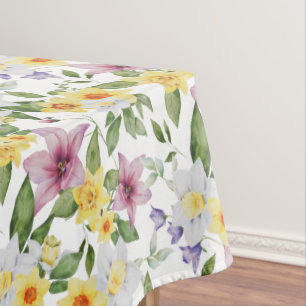 Nappe Purple Jaune Blanc Vert Floral Élégant Chic