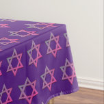 Nappe Purple moderne| Purim| ÉTOILE DE DAVID<br><div class="desc">ÉTOILE moderne violet de DAVID Tablecloth, montrant avec la star colorée de David dans un motif carrelé. Il s'agit d'un design minimaliste et simple et élégant, adapté aux fêtes et fêtes juives, comme Purim, Chanukah, Pâques, Rosh Hashanah, Bar/Bat mitzvah, etc. Disponible dans d'autres couleurs, ou vous pouvez changer la couleur...</div>