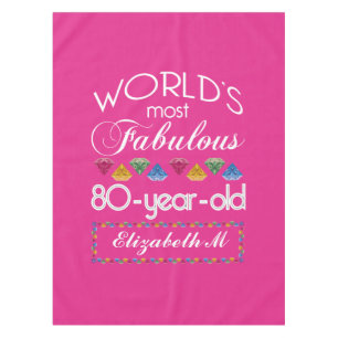 Nappe quatre-vingtième Anniversaire la plupart de rose