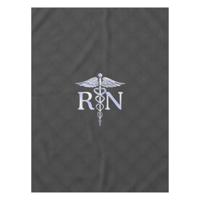 Nappe Racy Infirmière inscrite RN Silver Caduceus Snakes (Devant)