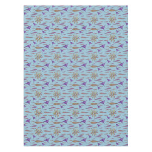 Nappe Raies d'aquarelle et poissons