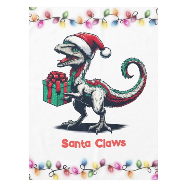 Nappe raptor au chapeau de Père Noël de Noël  (Devant)