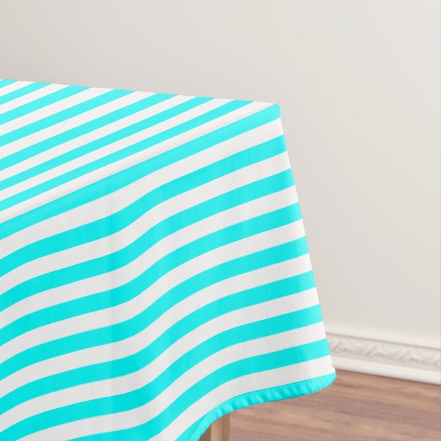 Nappe Rayure bleue aqua et blanche (In Situ)