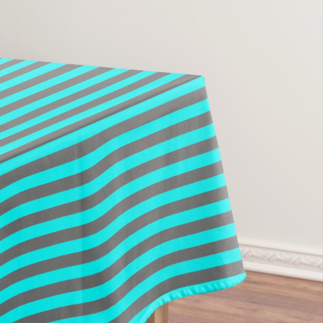 Nappe Rayure Bleue Aqua et Grise (In Situ)