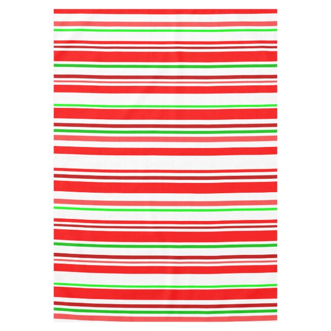 Nappe Rayures de bonbon rouge blanc vert Gai Clair (Devant)