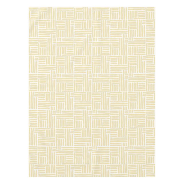 Nappe Rayures de rouleau d'encre jaune sur blanc (Devant)