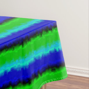 Nappe Rayures de verre brisé bleu vert