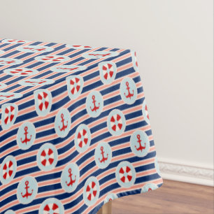 Nappe Rayures et motif de points nautiques