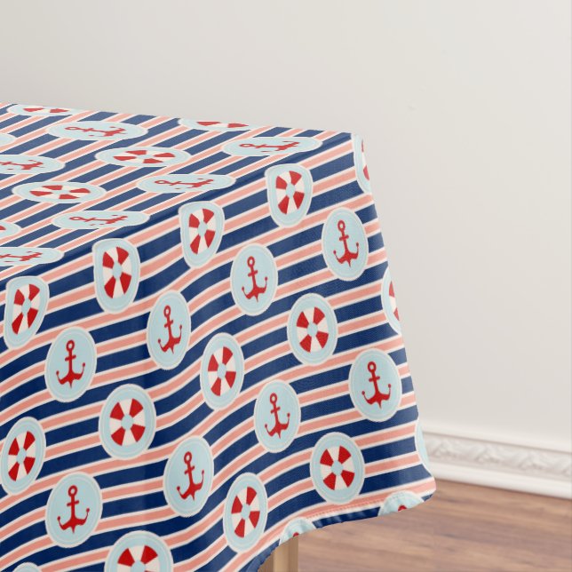 Nappe Rayures et motif de points nautiques (In Situ)
