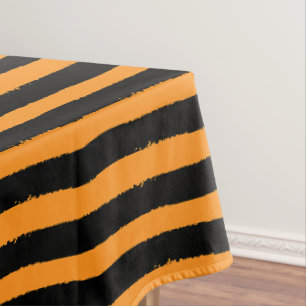 Nappe Rayures noires et orange