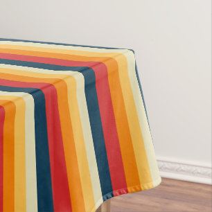Nappe rayures rouges, bleues, orange et jaunes