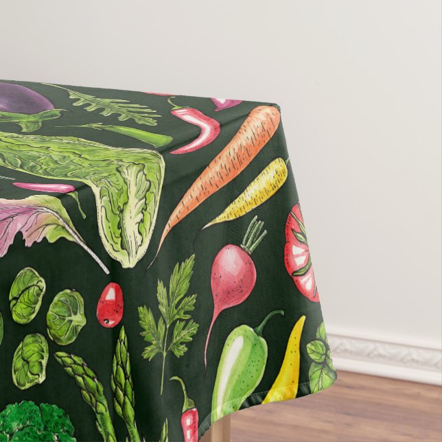 Nappe Récolte de légumes et d'herbes sur le noir (In Situ)