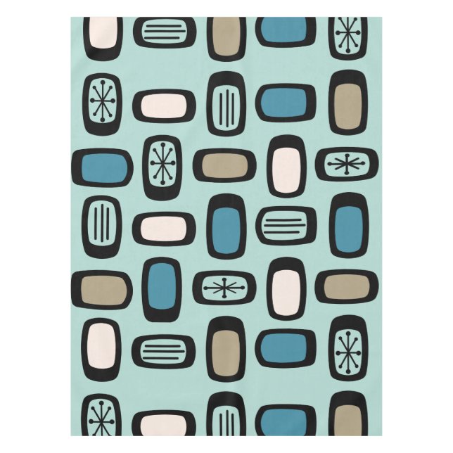 Nappe Rectangles arrondies MCM du milieu du siècle Aquam (Devant)