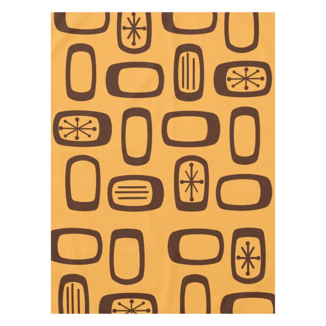 Nappe Rectangles arrondies MCM du milieu du siècle orang (Devant)