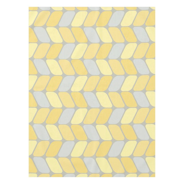 Nappe Rectangles diagonales vintages gris jaune (Devant)