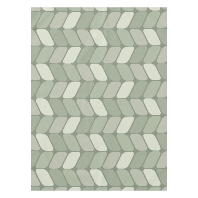 Nappe Rectangles diagonales vintages Vert sage (Devant)