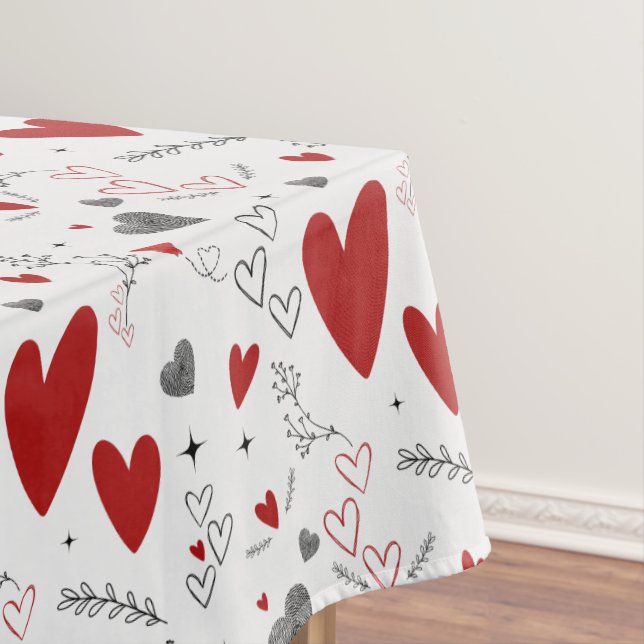 Nappe Red and Black Doodle Hearts Love  (In Situ)