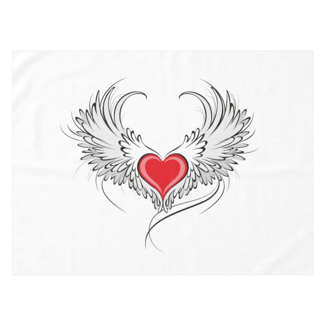Nappe Red Angel Coeur avec ailes (Devant (Horizontal))