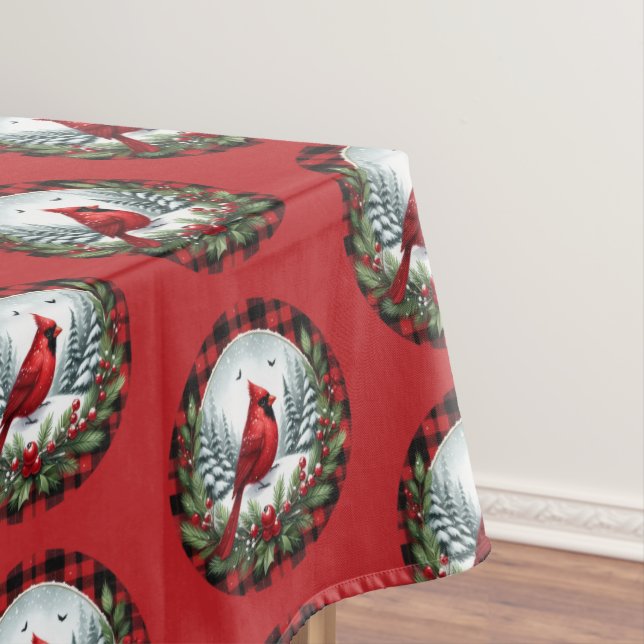 Nappe Red Cardinal with Holly Berries (In Situ)