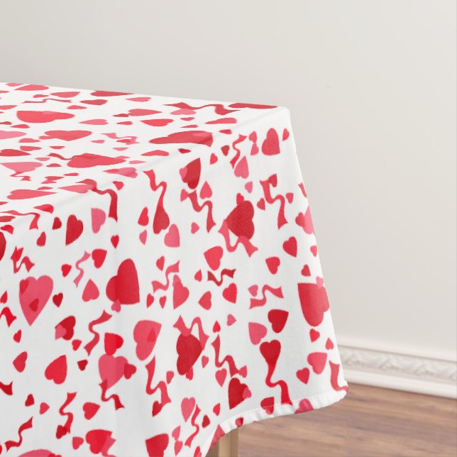 Nappe Red Confetti Hearts Motif (In Situ)