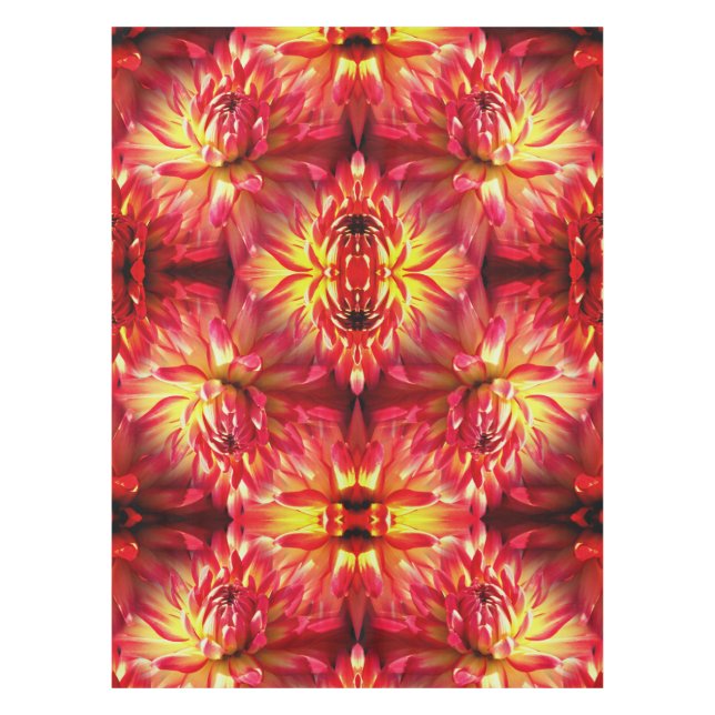 Nappe Red Dahlia Flower Abstrait Motif de la nature (Devant)