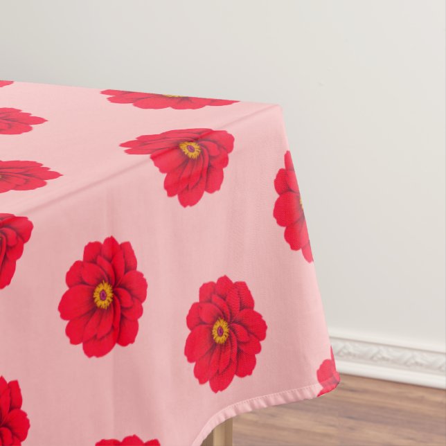 Nappe Red Flower Seamless Pattern Tablecloth (In Situ)
