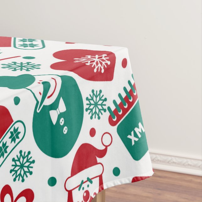 Nappe Red Green Christmas Tablecloth (In Situ)