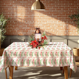 Nappe Red & Green Joyeux Noël Retro Typographie