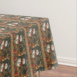 Nappe Reindeer Snowman Christmas Présente Musique Notes<br><div class="desc">Jolie nappe avec un mignon bonhomme de neige portant une écharpe rouge et un chapeau noir. Reindeer a un joli ruban rouge autour du cou. Il y a des draps de musique et de jolis cadeaux enveloppés de rouge. Noël,  l'image de vacances a un look vintage.</div>