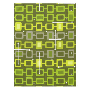 Nappe Rétro 1950 Motif géométrique Chartreuse