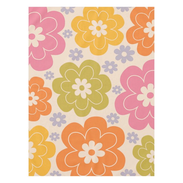 Nappe Retro 1960s Style Floral (Devant)
